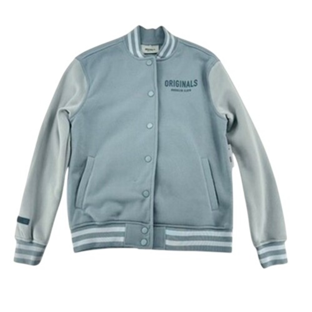 Originals Brooklyn Cloth Varsity Jacket‎ Gray Small Snap Front